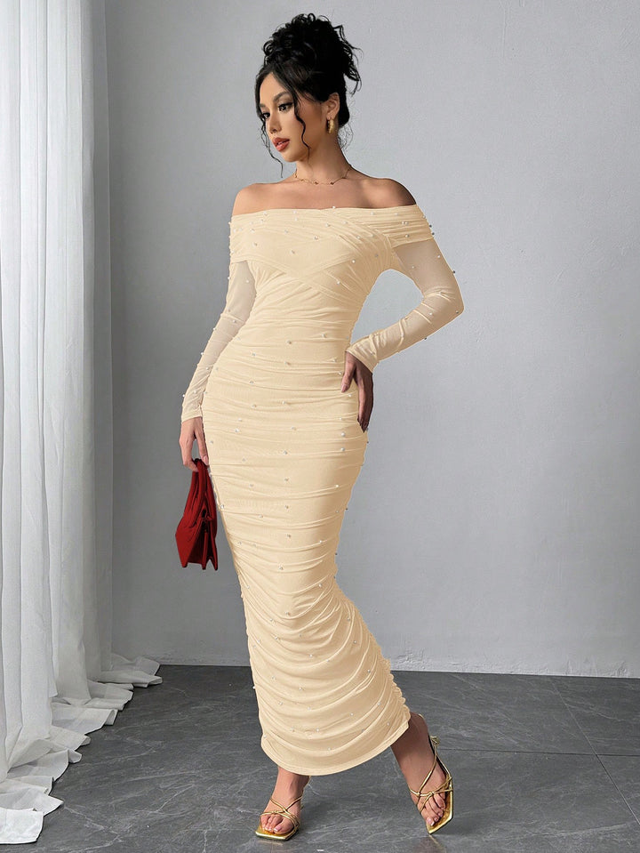 Rochie maxi SHEIN, bej