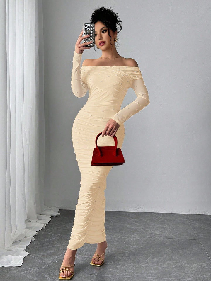 Rochie maxi SHEIN, bej