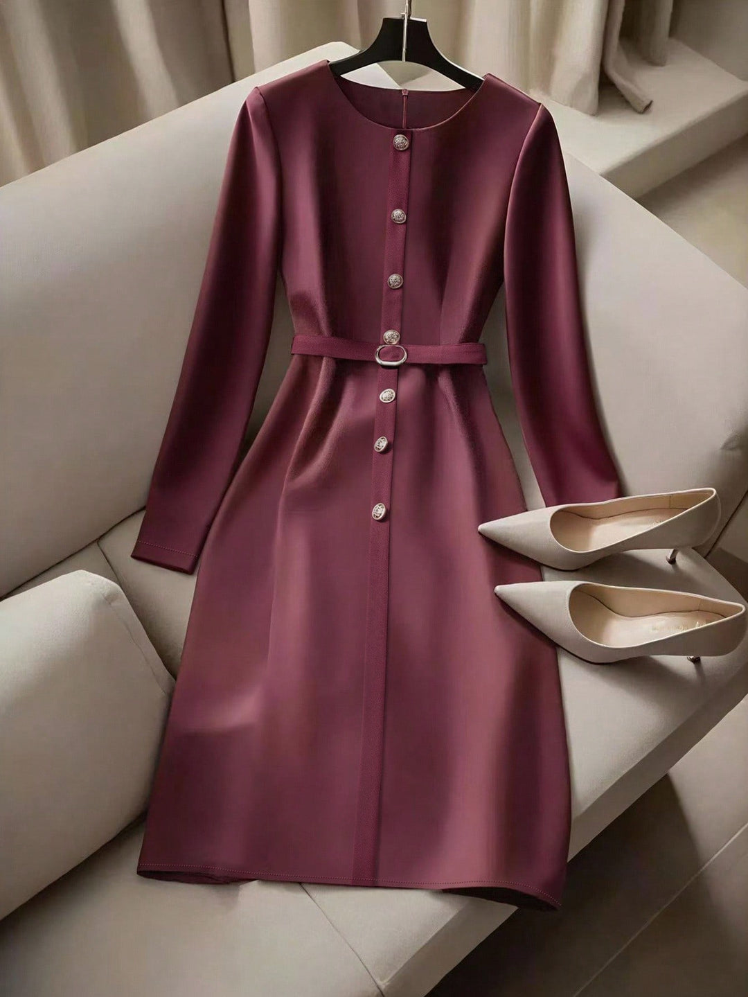SHEIN Maxi ruha, bordó