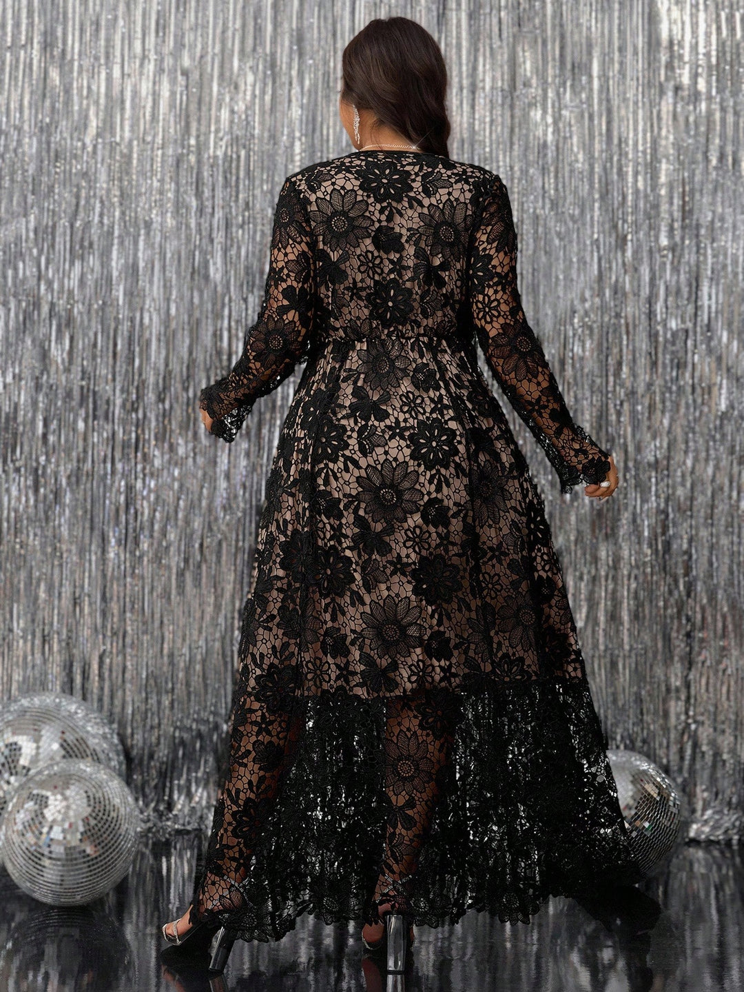 SHEIN maxi ruha, fekete
