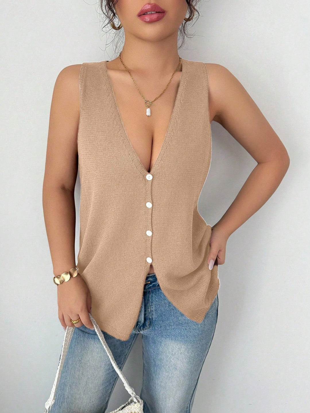 SHEIN mellény, khaki