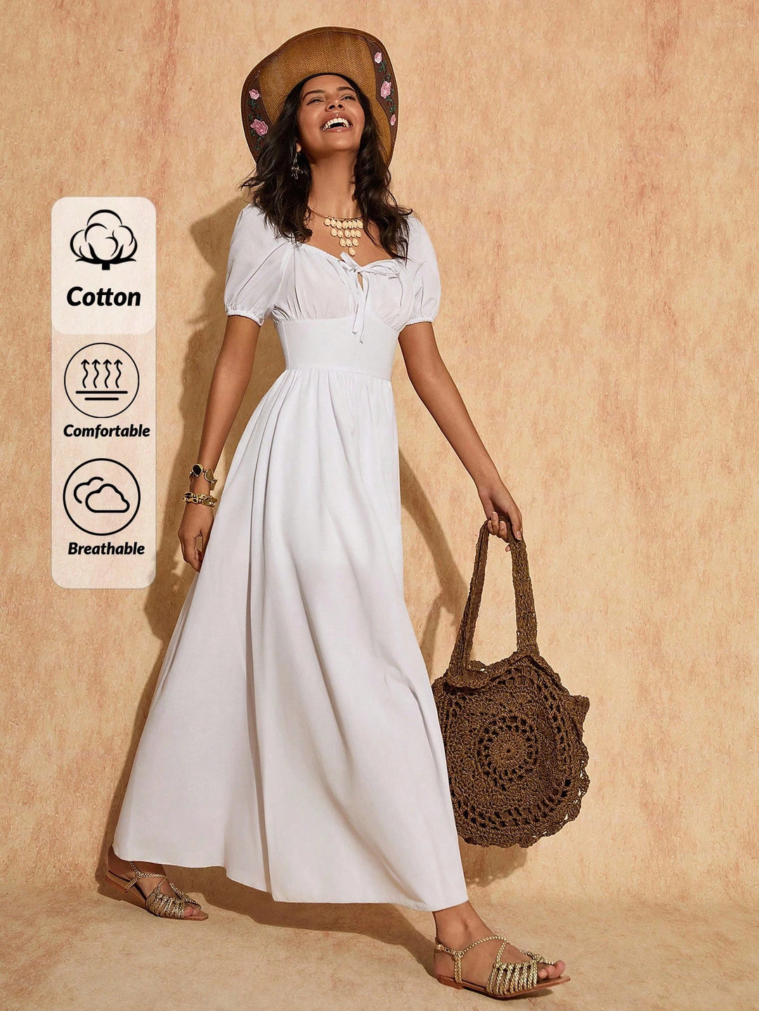 Rochie maxi SHEIN, alb