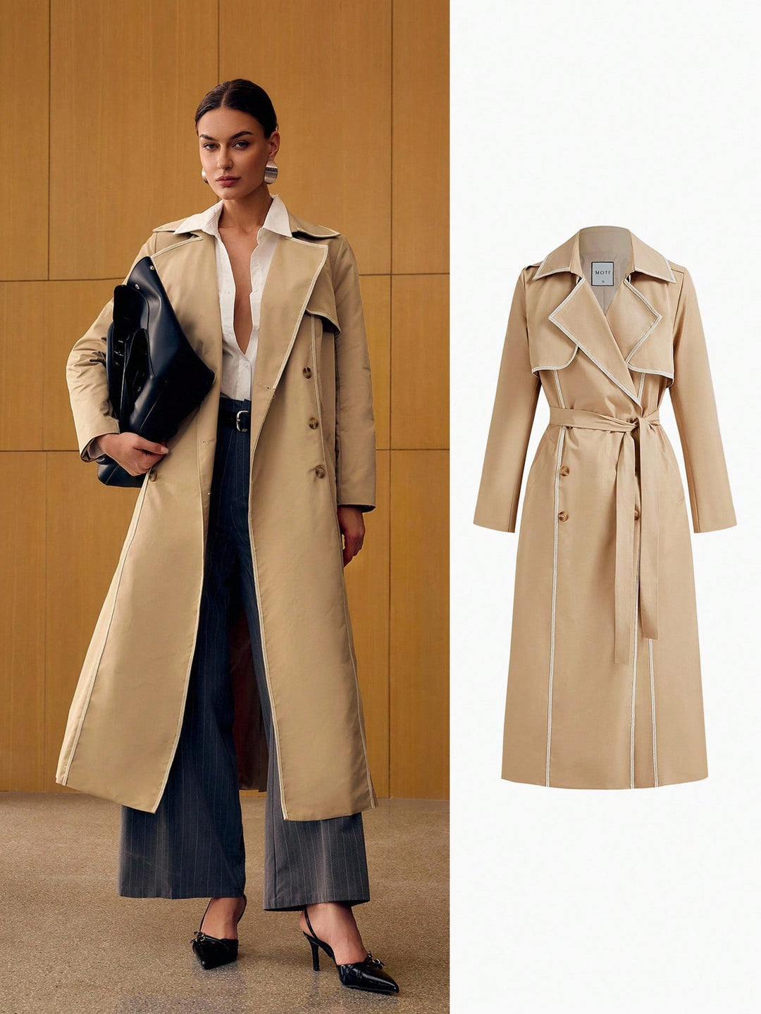Trench SHEIN, kaki