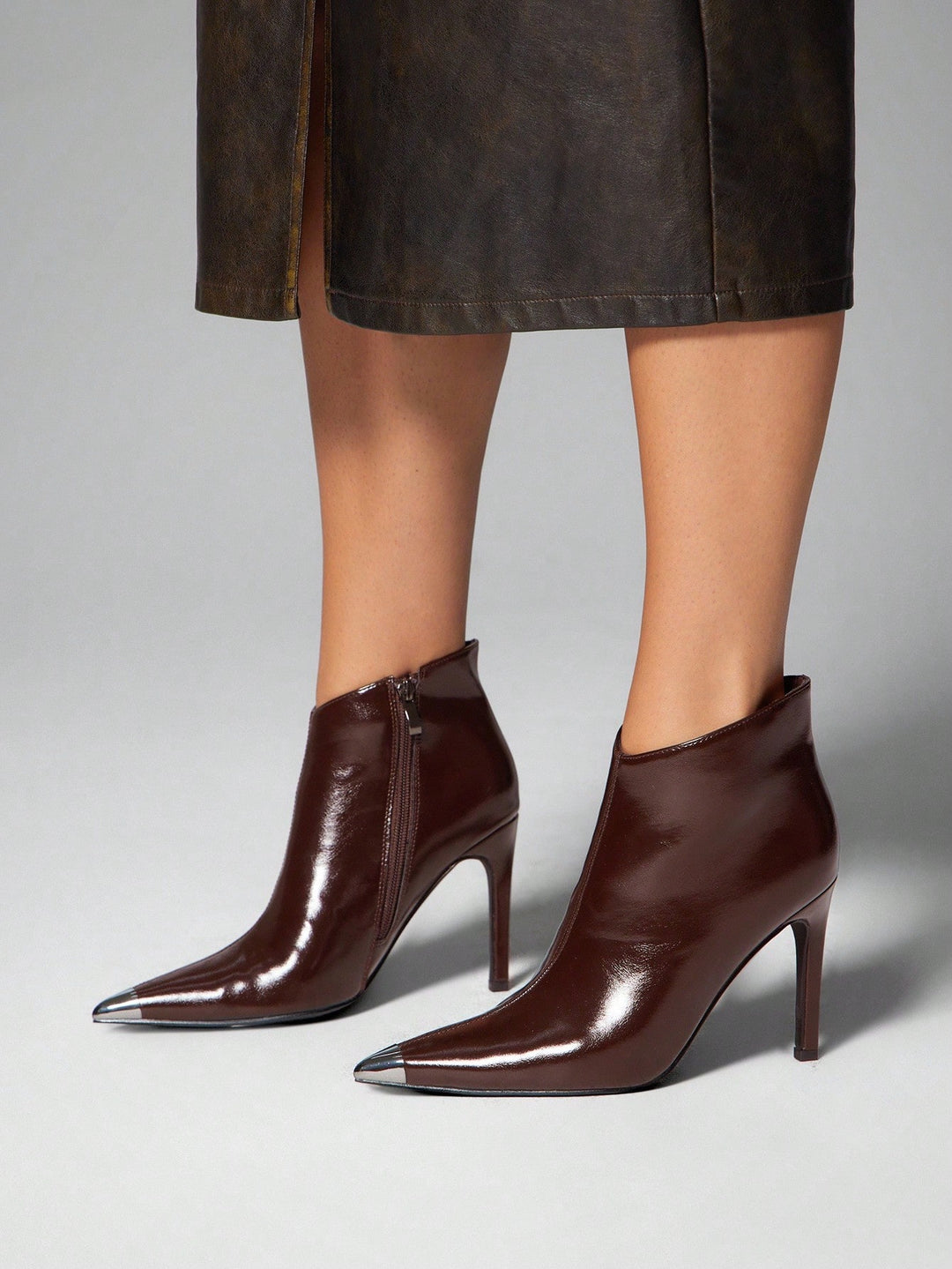 Botine SHEIN, maro