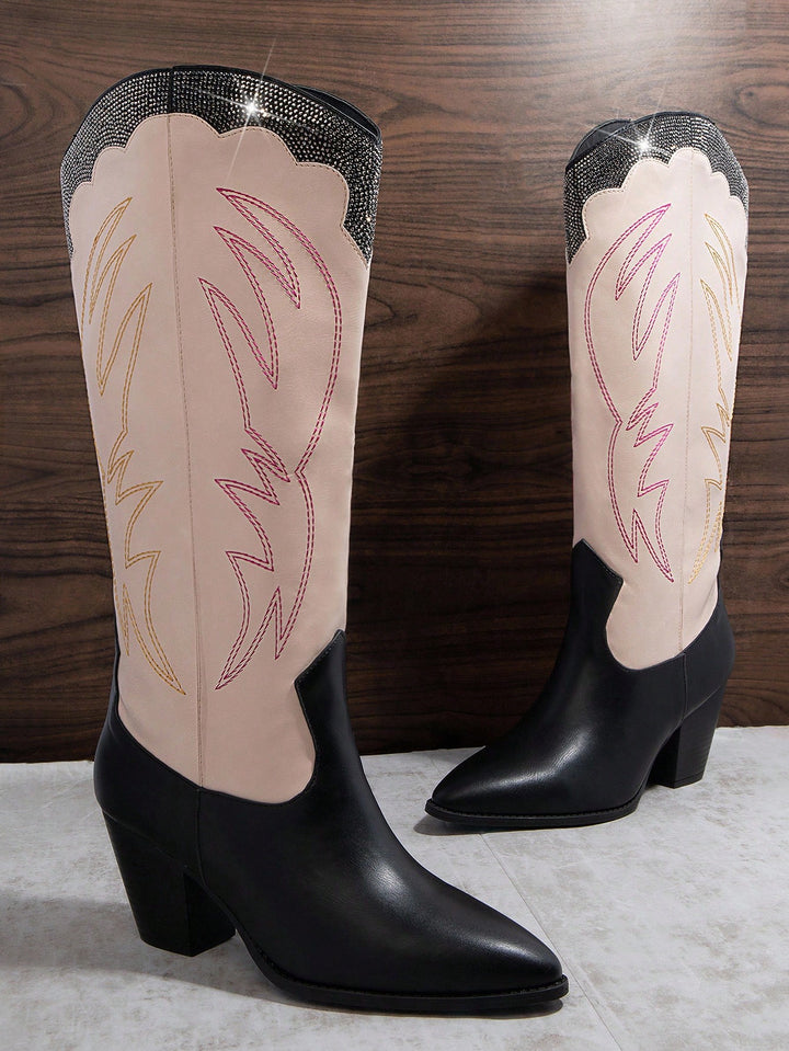 Botine cu toc SHEIN, mix culori