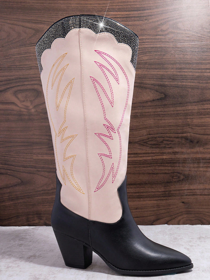 Botine cu toc SHEIN, mix culori