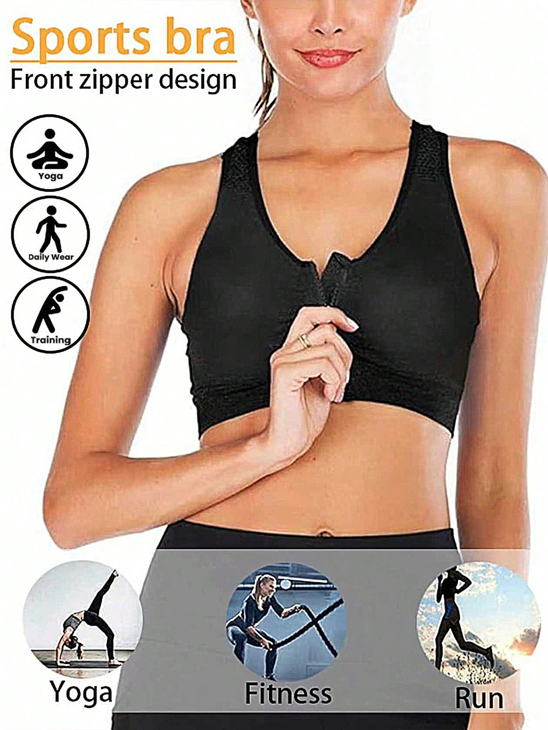Bustieră sport SHEIN, negru