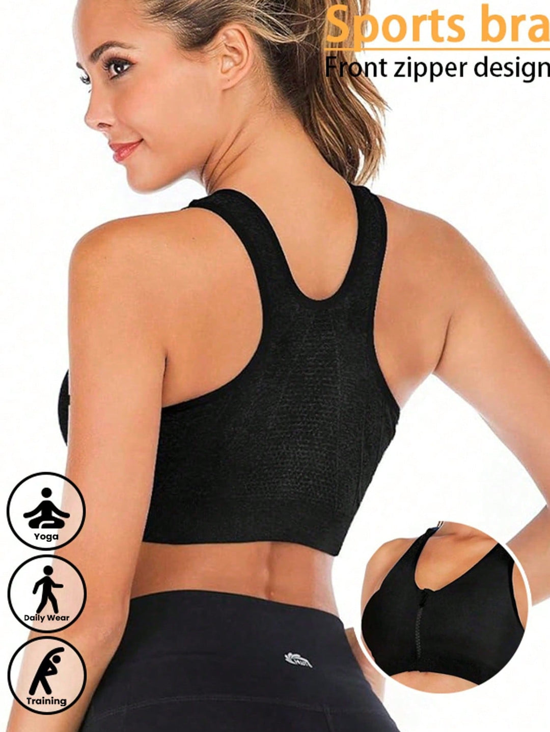 Bustieră sport SHEIN, negru
