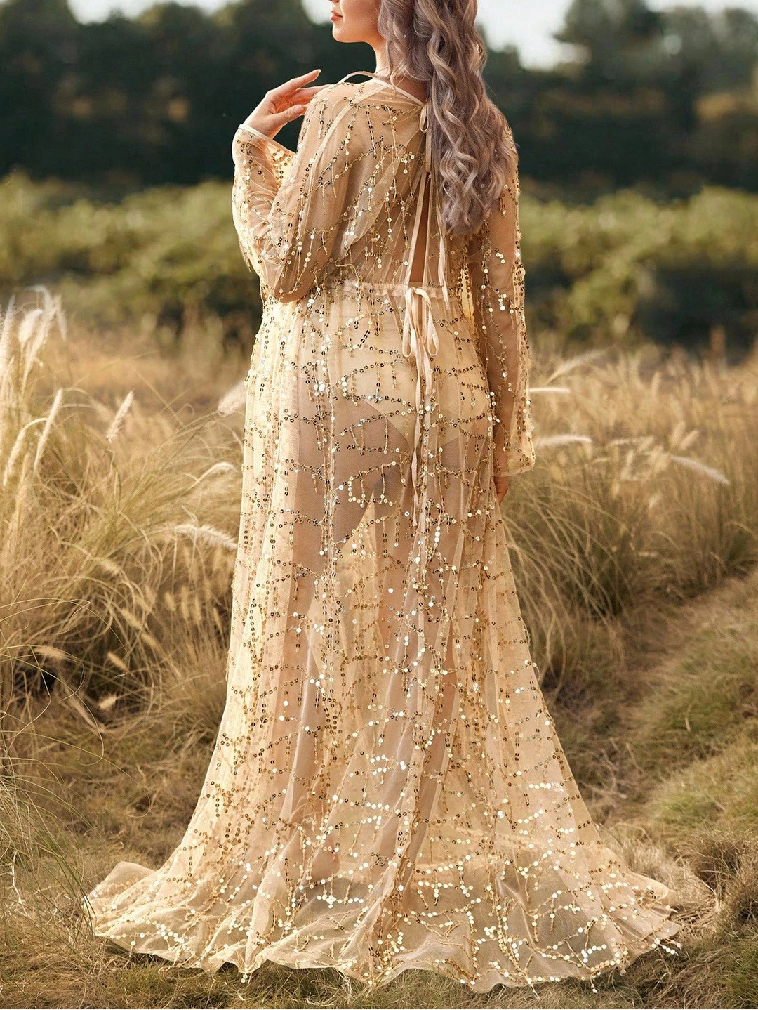 Shein maxi ruha, bézs