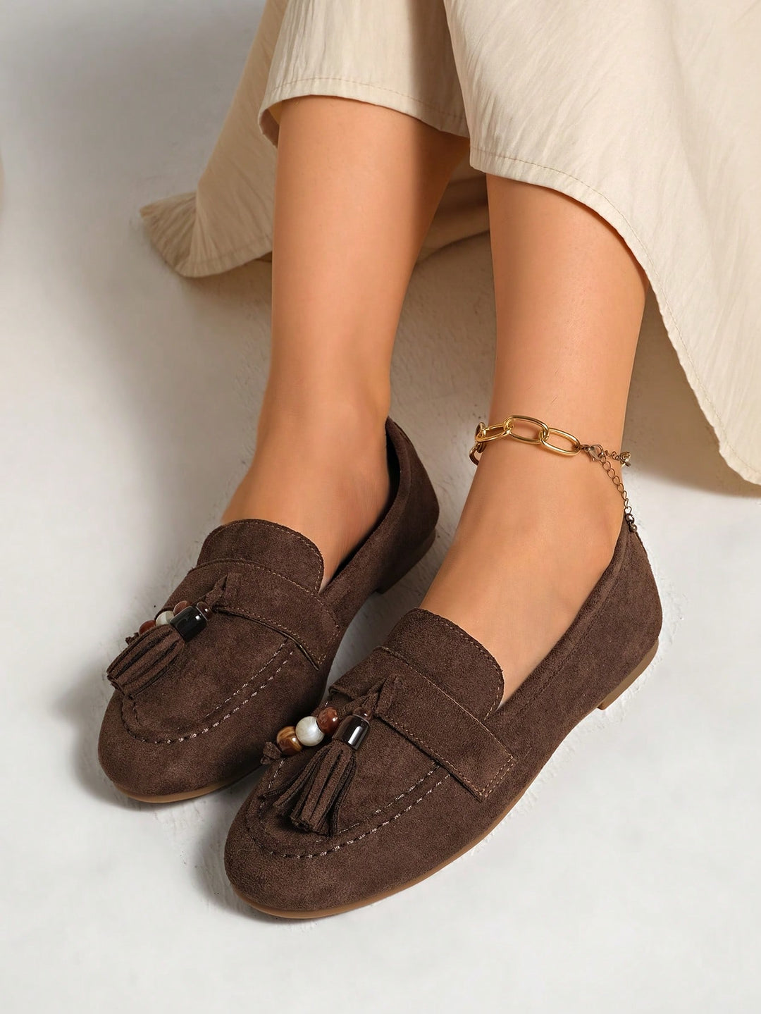 Mocasini SHEIN, maro