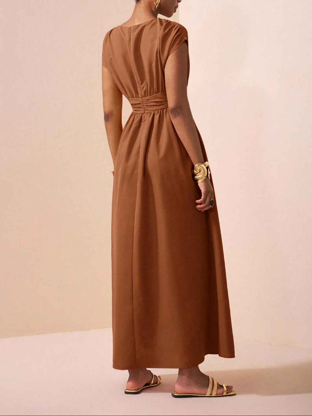 Shein maxi ruha, barna