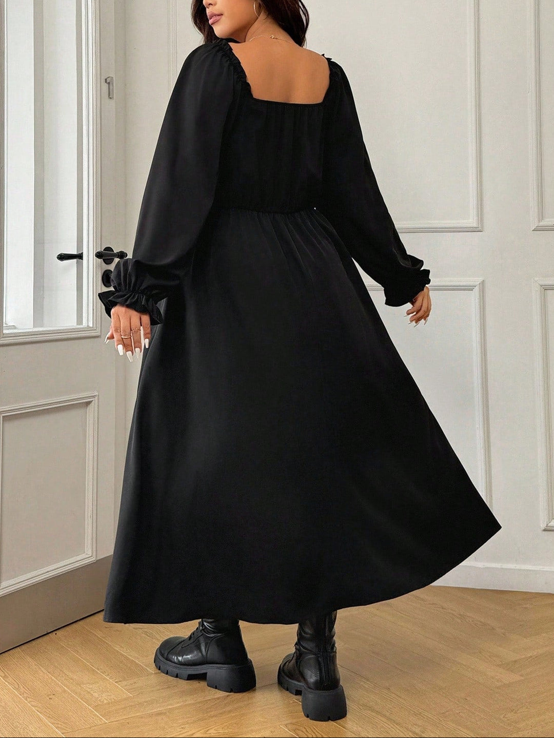 Shein Curve maxi ruha, fekete