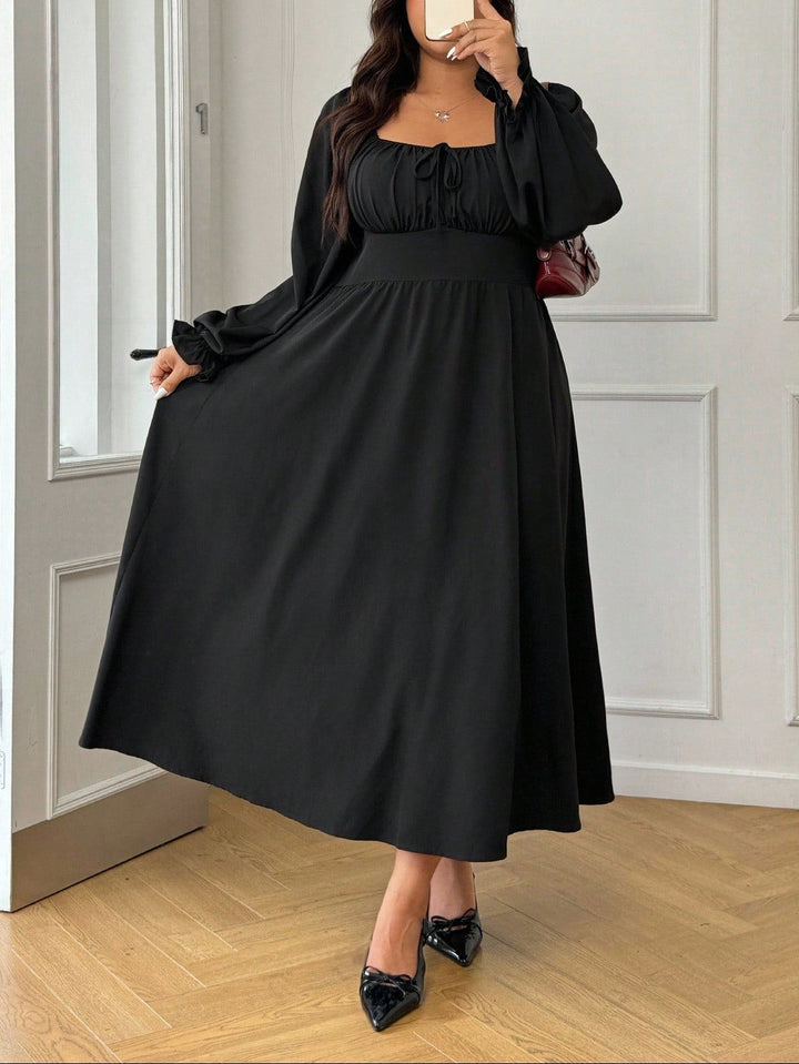 Shein Curve maxi ruha, fekete