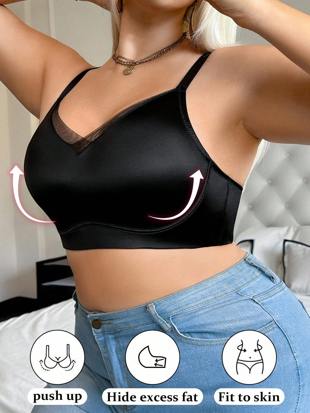 SHEIN melltartó, fekete