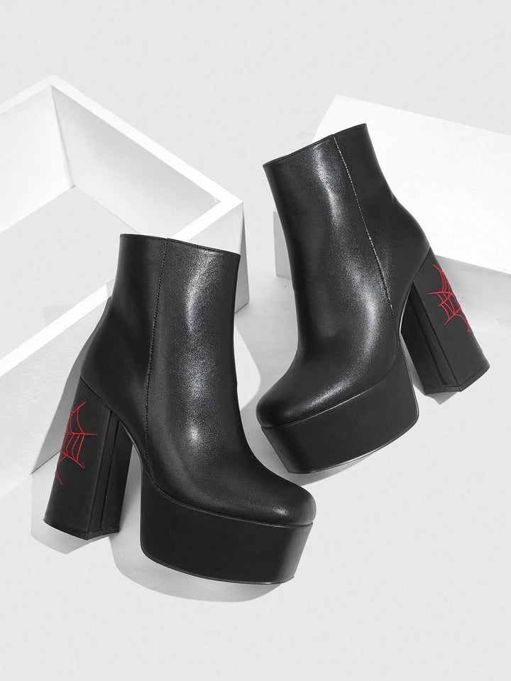 Botine cu toc SHEIN, negru