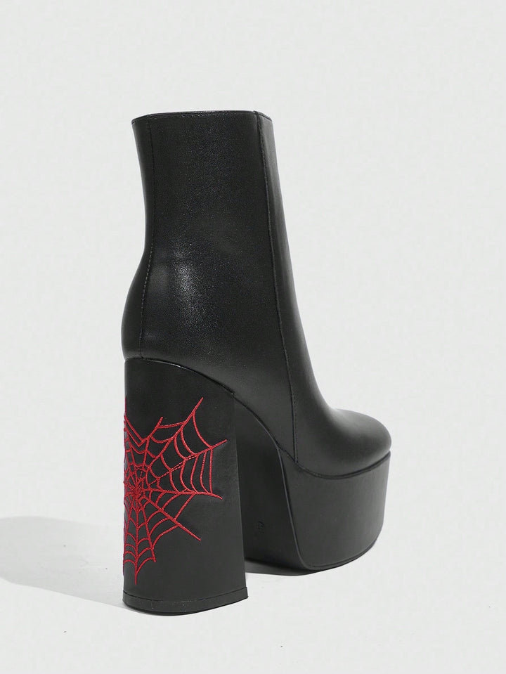 Botine cu toc SHEIN, negru