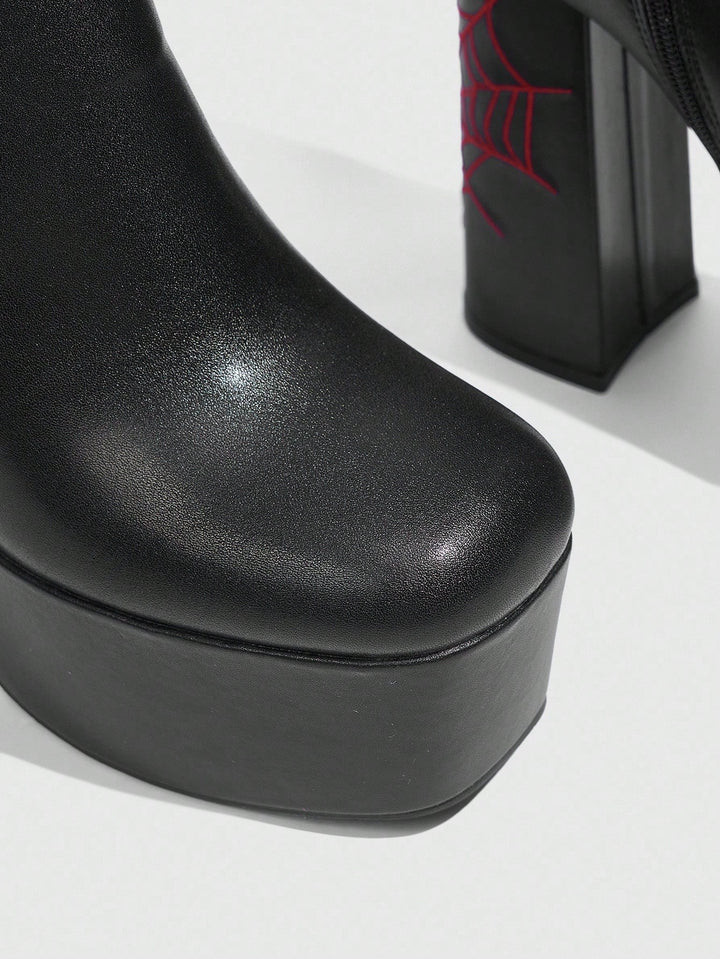Botine cu toc SHEIN, negru