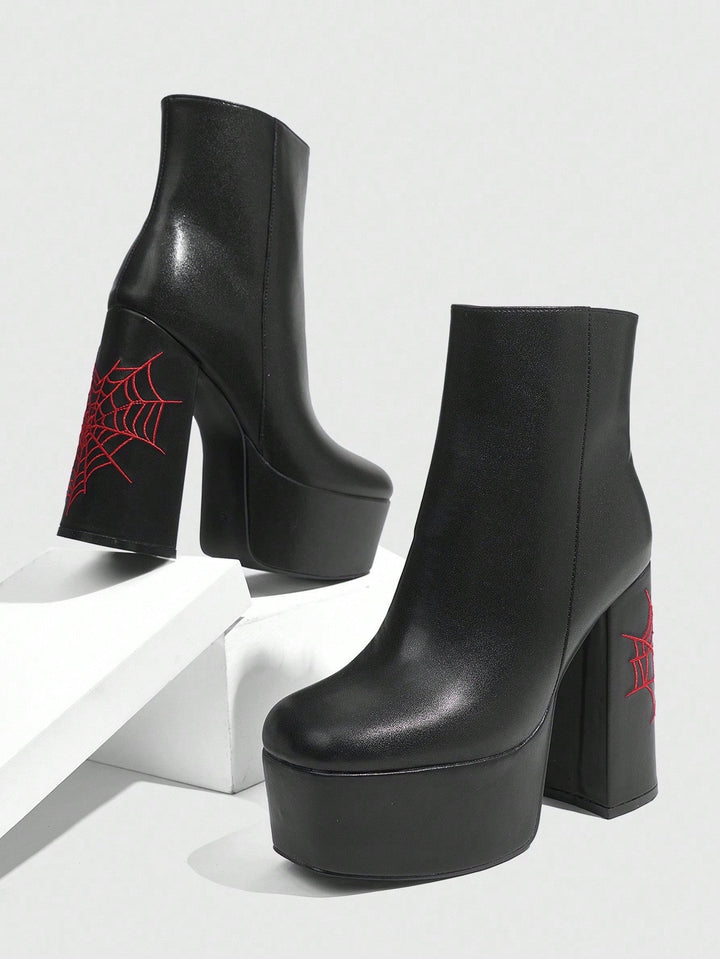 Botine cu toc SHEIN, negru