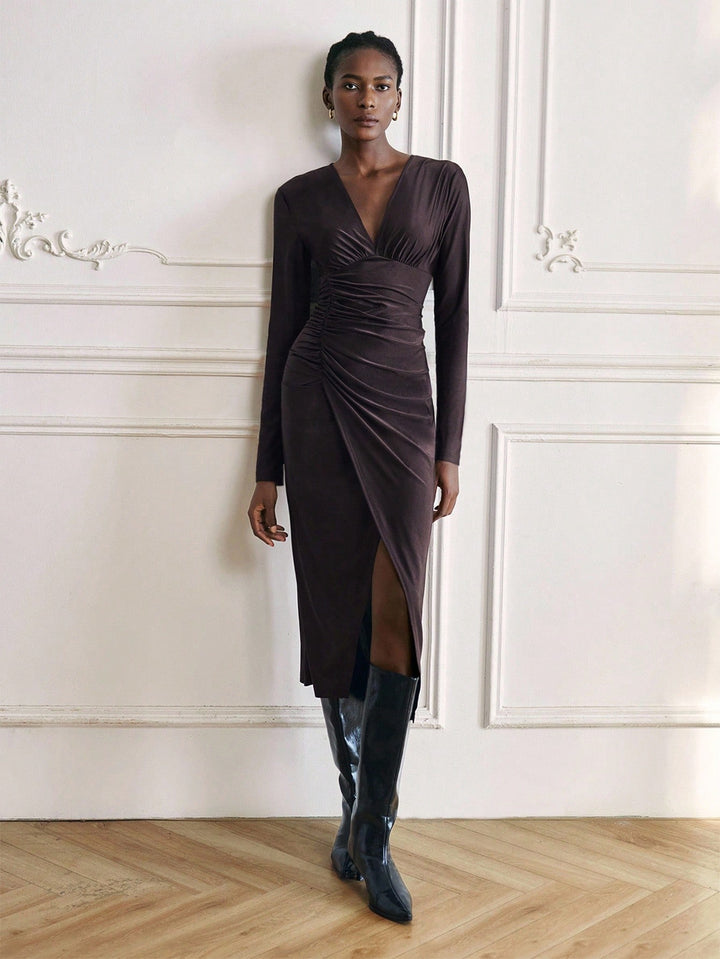 SHEIN maxi ruha, barna