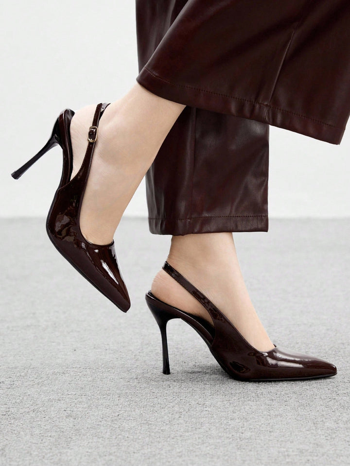 Pantofi cu toc SHEIN, maro