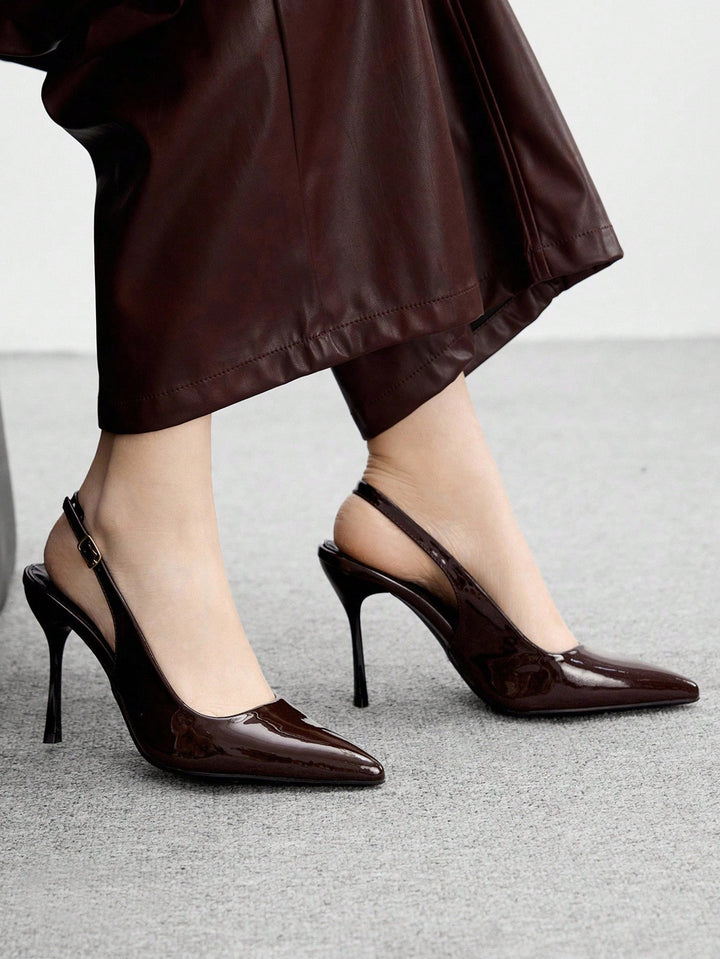 Pantofi cu toc SHEIN, maro