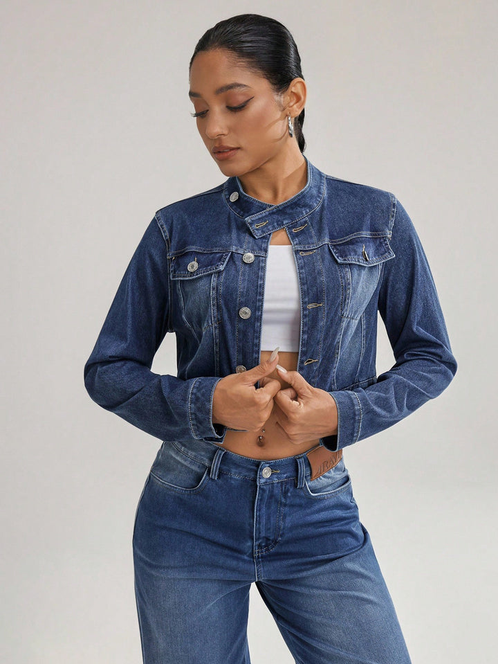 Jachetă denim SHEIN, albastru