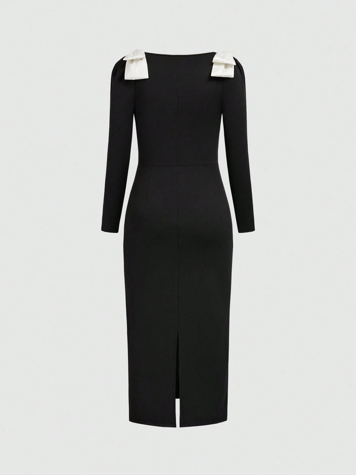 Rochie midi Shein Curve+, negru