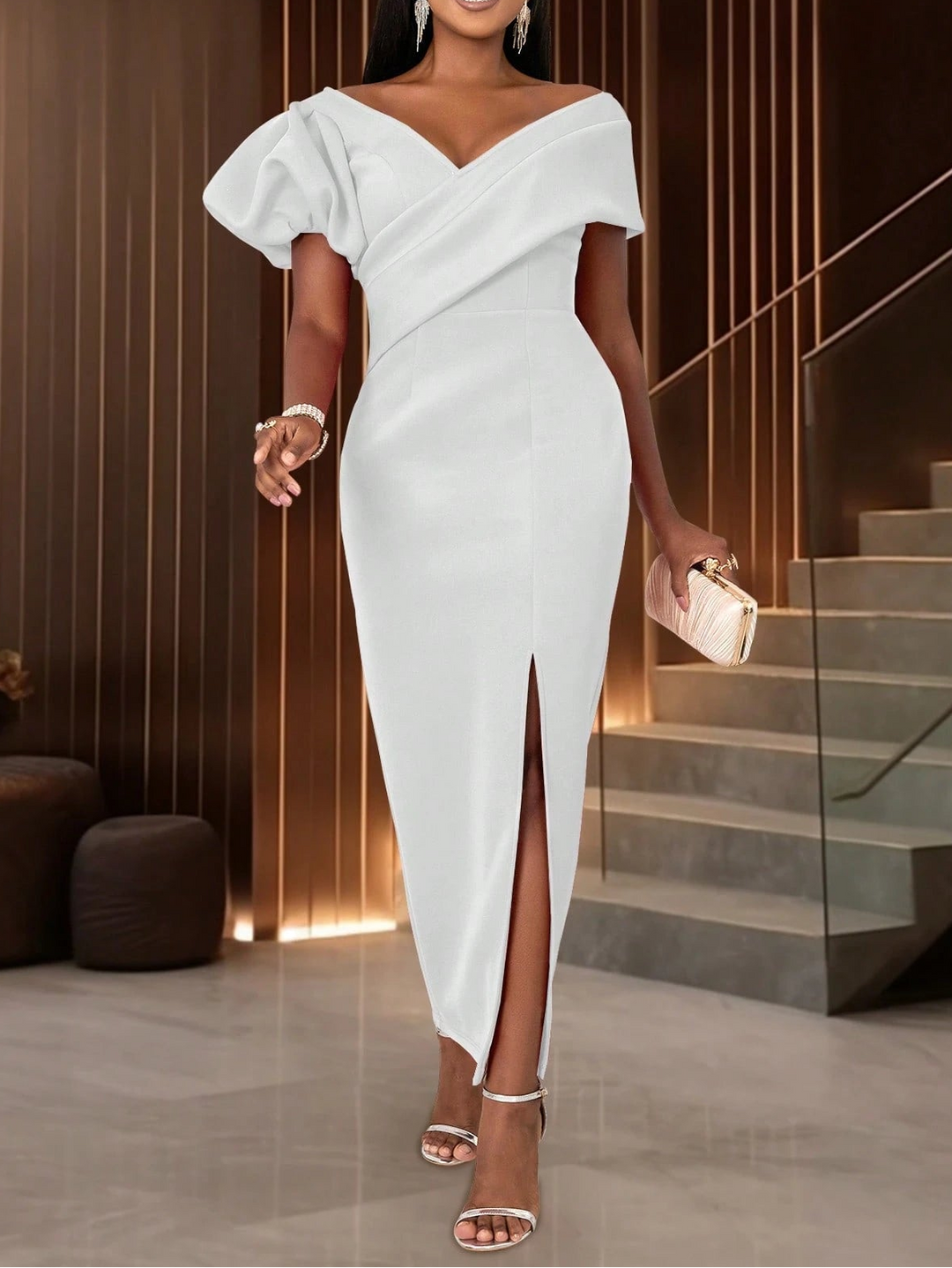 Rochie de ocazie SHEIN, alb