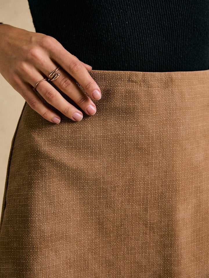SHEIN miniszoknya, barna