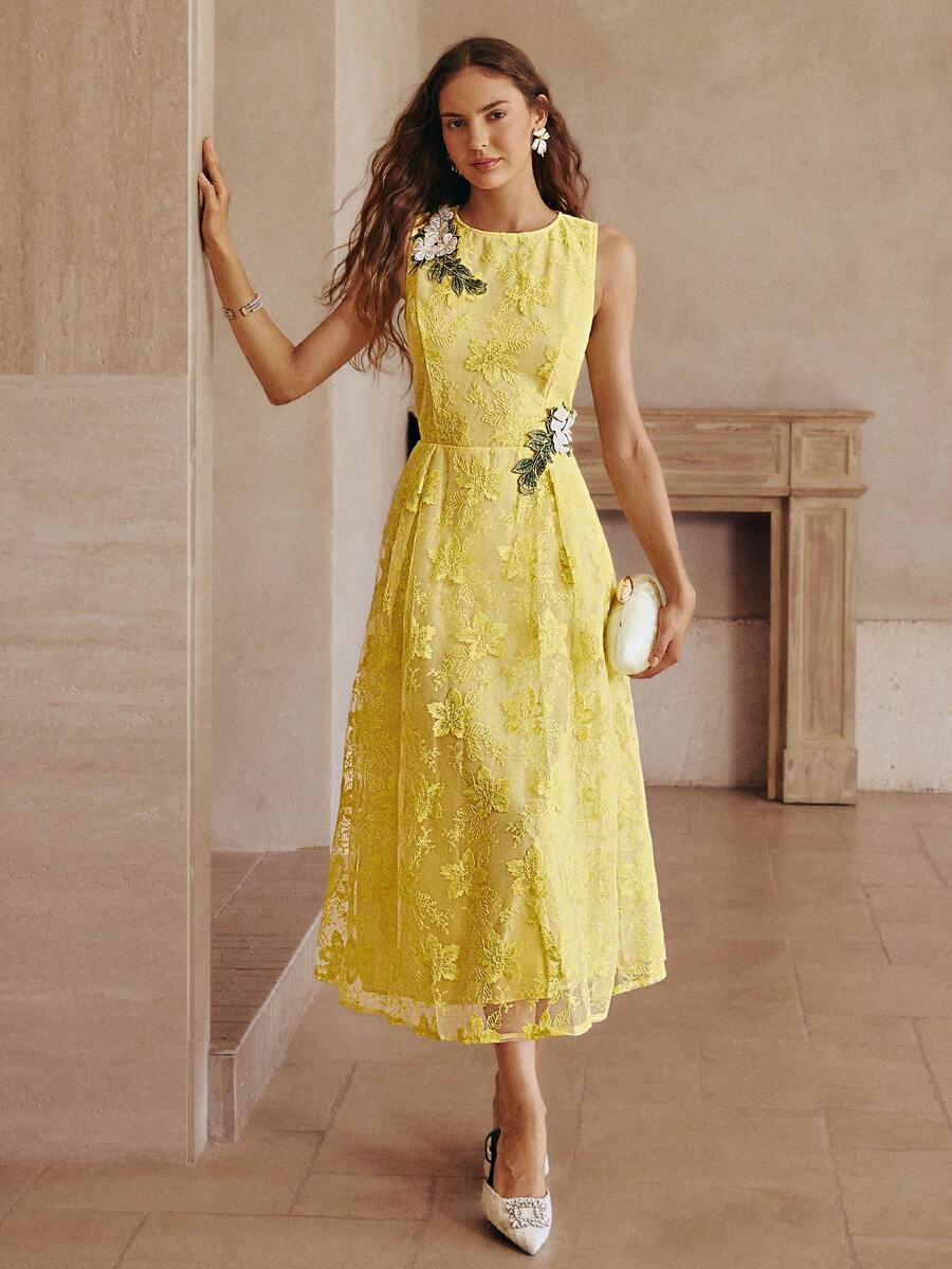 Rochie midi SHEIN, galben