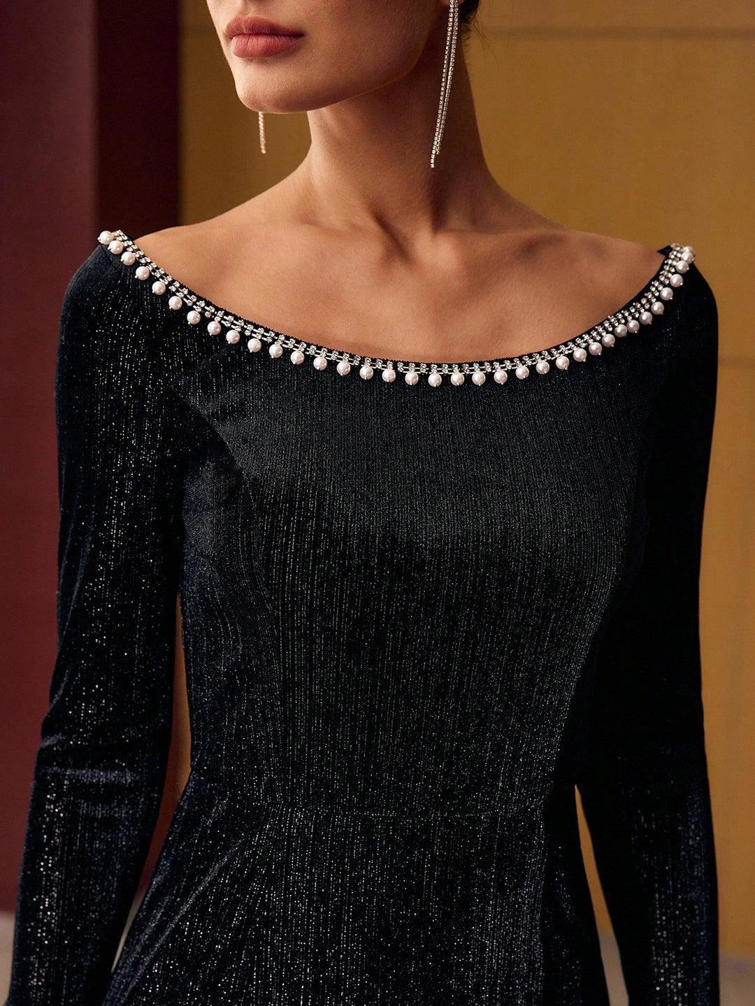Shein maxi ruha, fekete