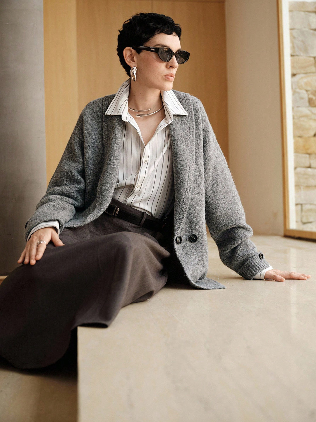 Cardigan SHEIN, gri