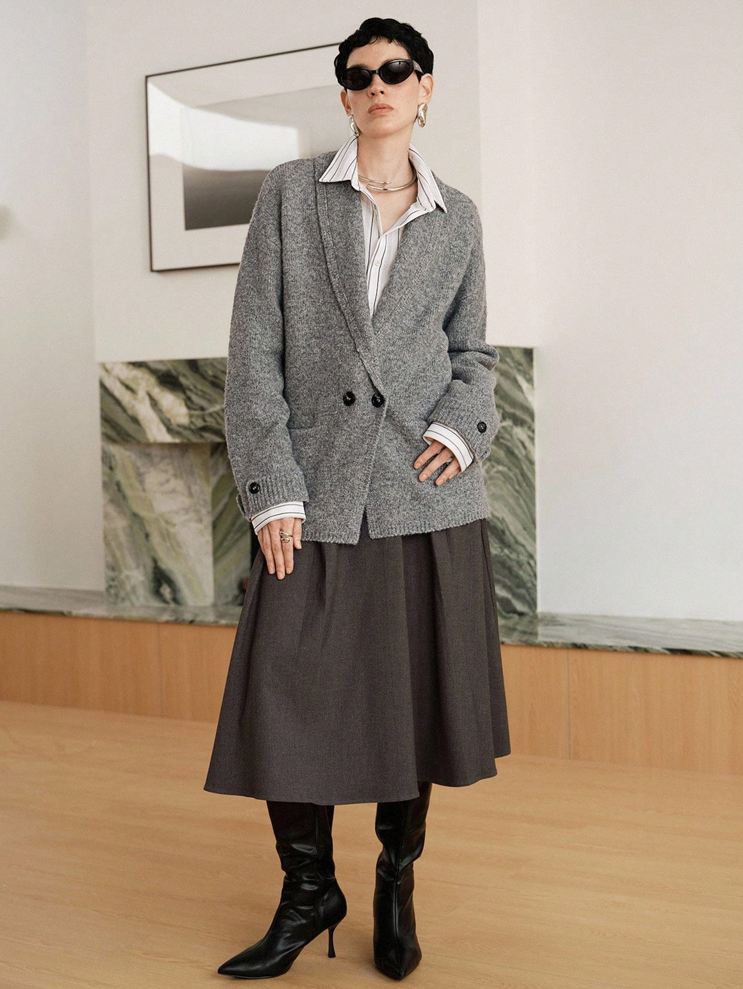 Cardigan SHEIN, gri