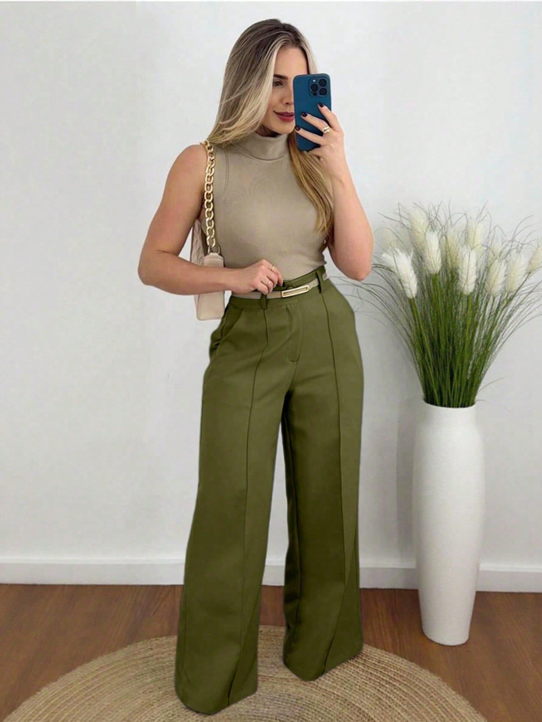 Pantaloni SHEIN, kaki