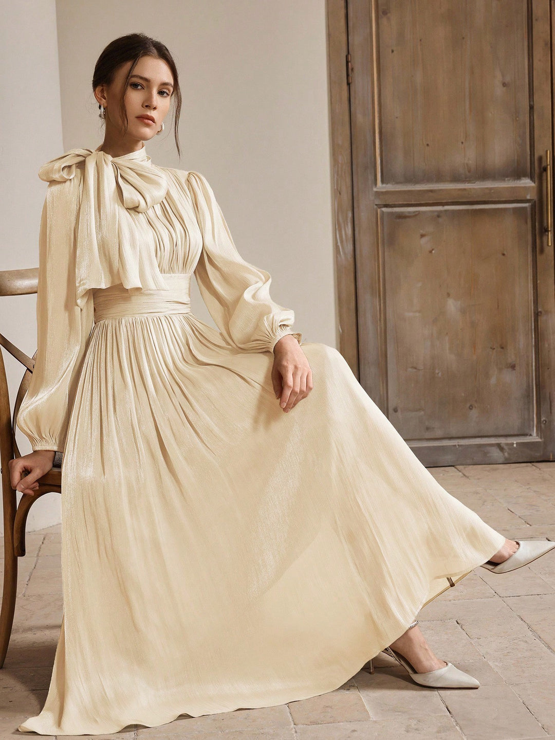 Rochie maxi SHEIN, bej