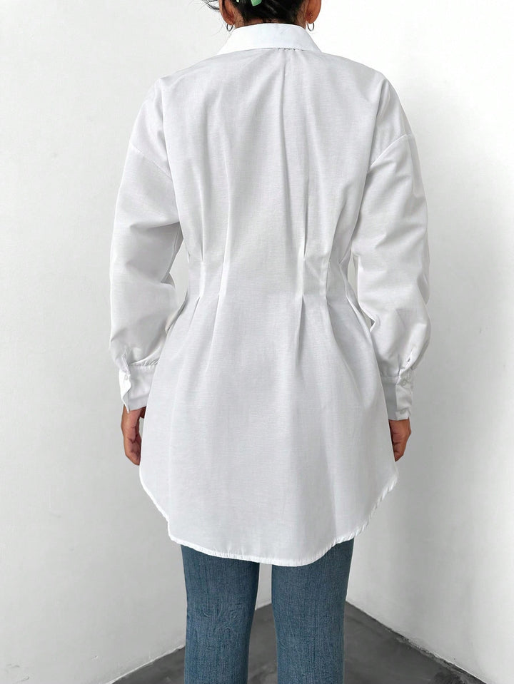 Rochie tip cămașă SHEIN, alb