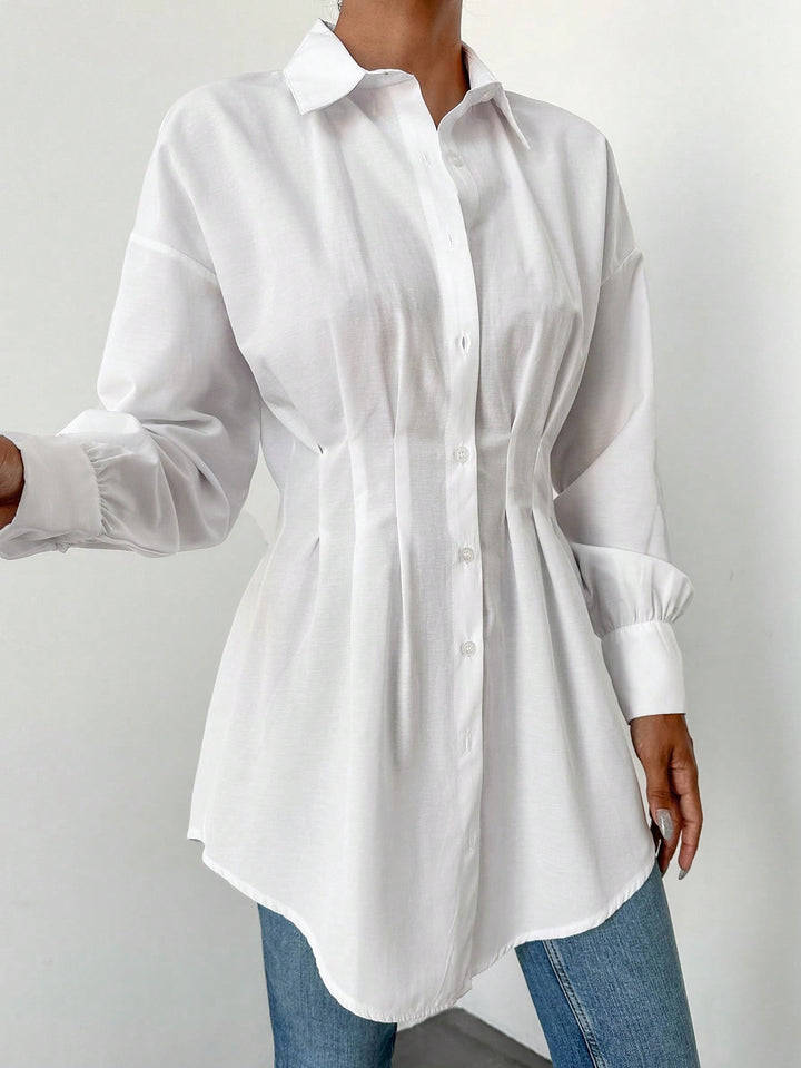 Rochie tip cămașă SHEIN, alb