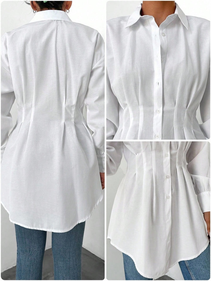 Rochie tip cămașă SHEIN, alb