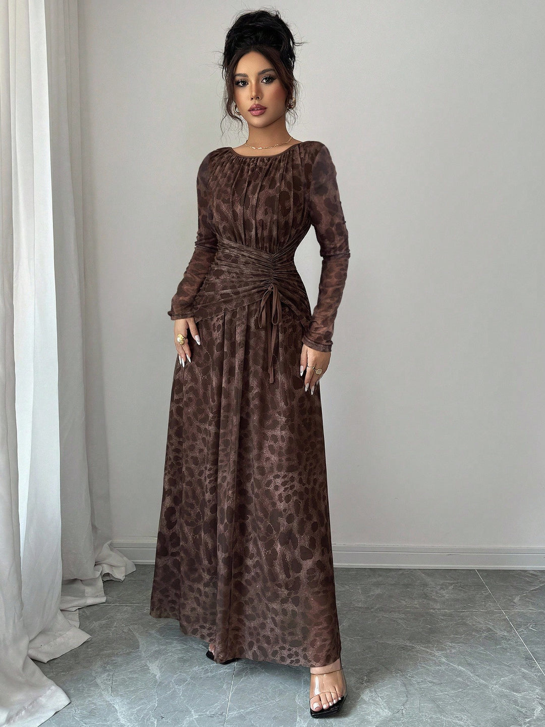 Rochie maxi SHEIN, maro