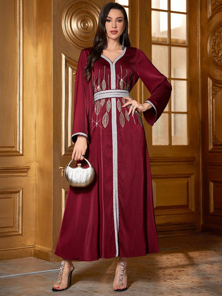 Set caftan și jalabiya SHEIN, vișiniu