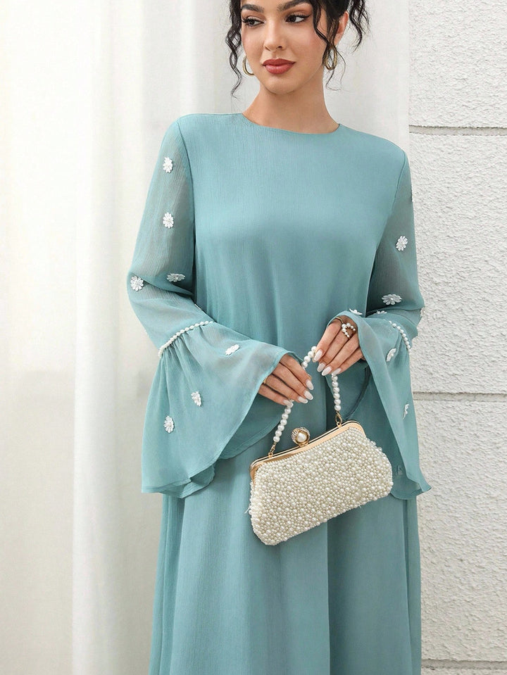 Set caftan și jalabiya SHEIN, albastru