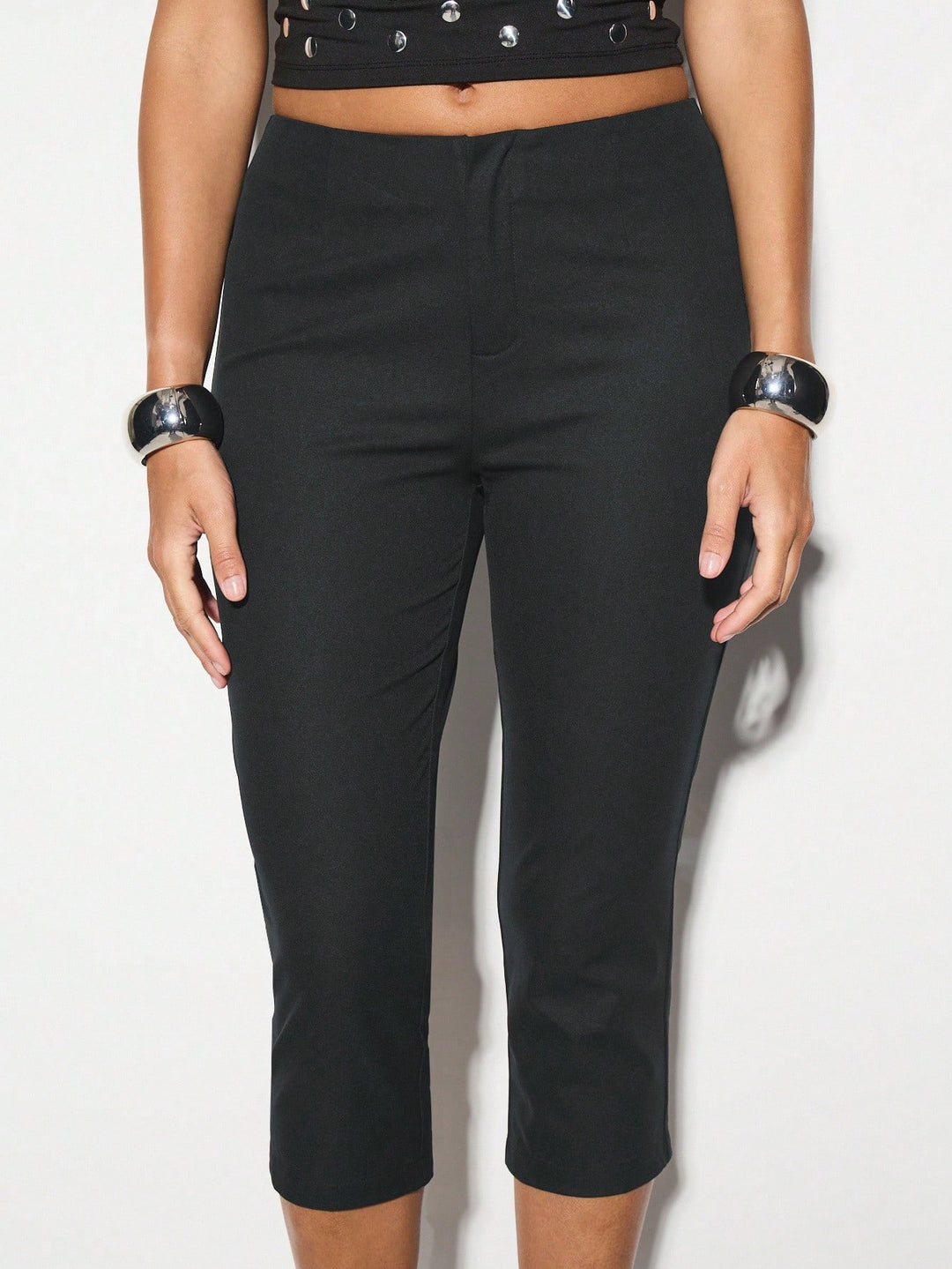 Pantaloni 3/4 Shein, gri