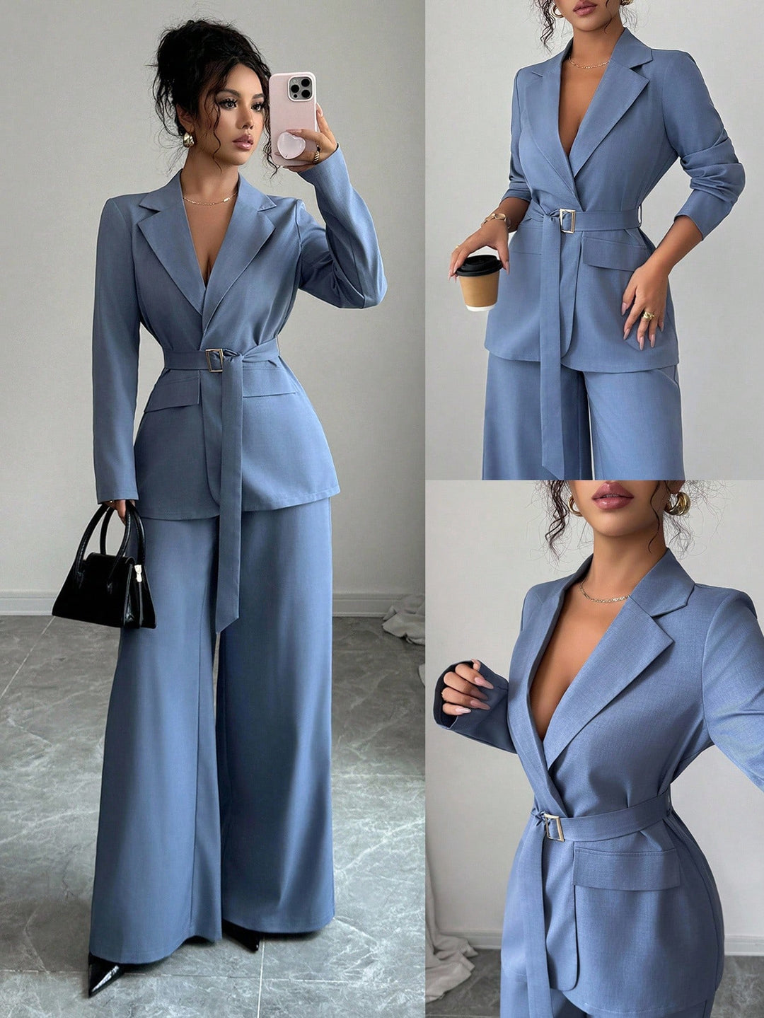 Costum SHEIN, albastru