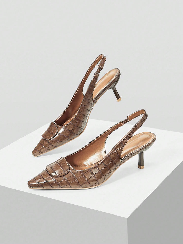 Pantofi cu toc SHEIN, maro