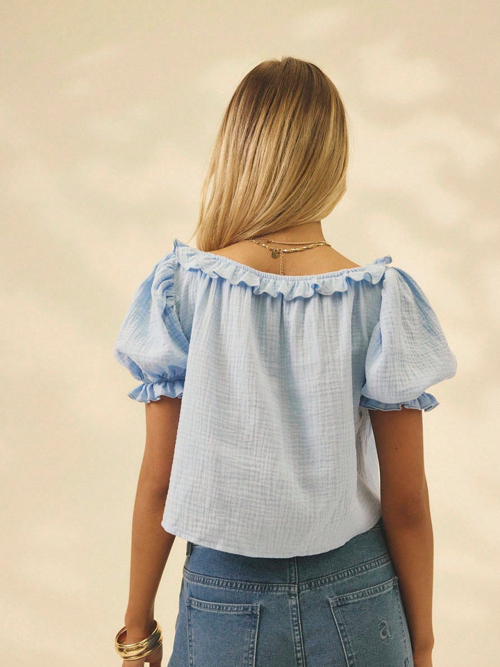 Shein top, kék