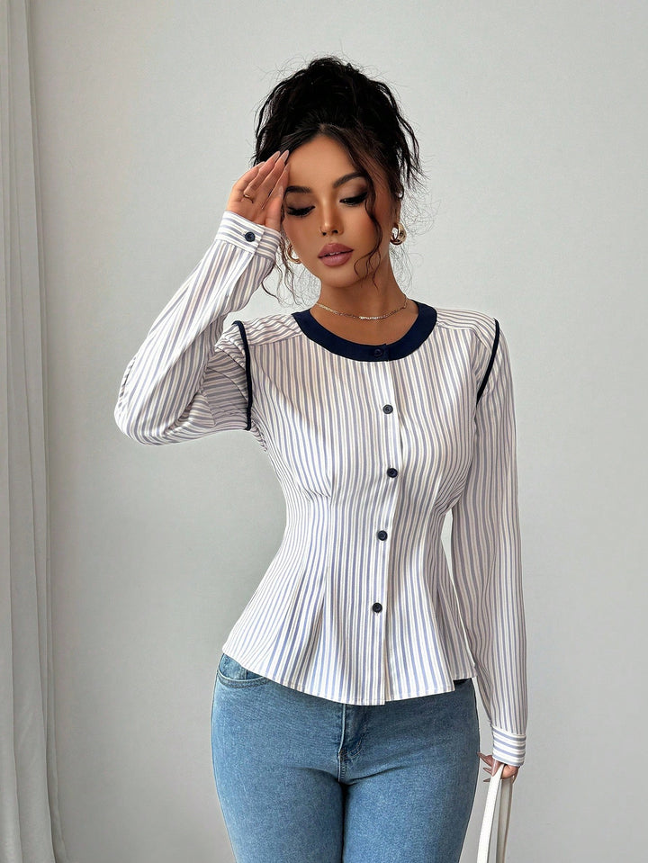 Bluza cu nasturi SHEIN, mix culori