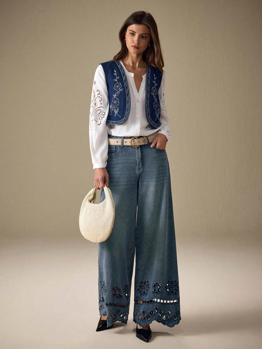 Vesă denim SHEIN, albastru