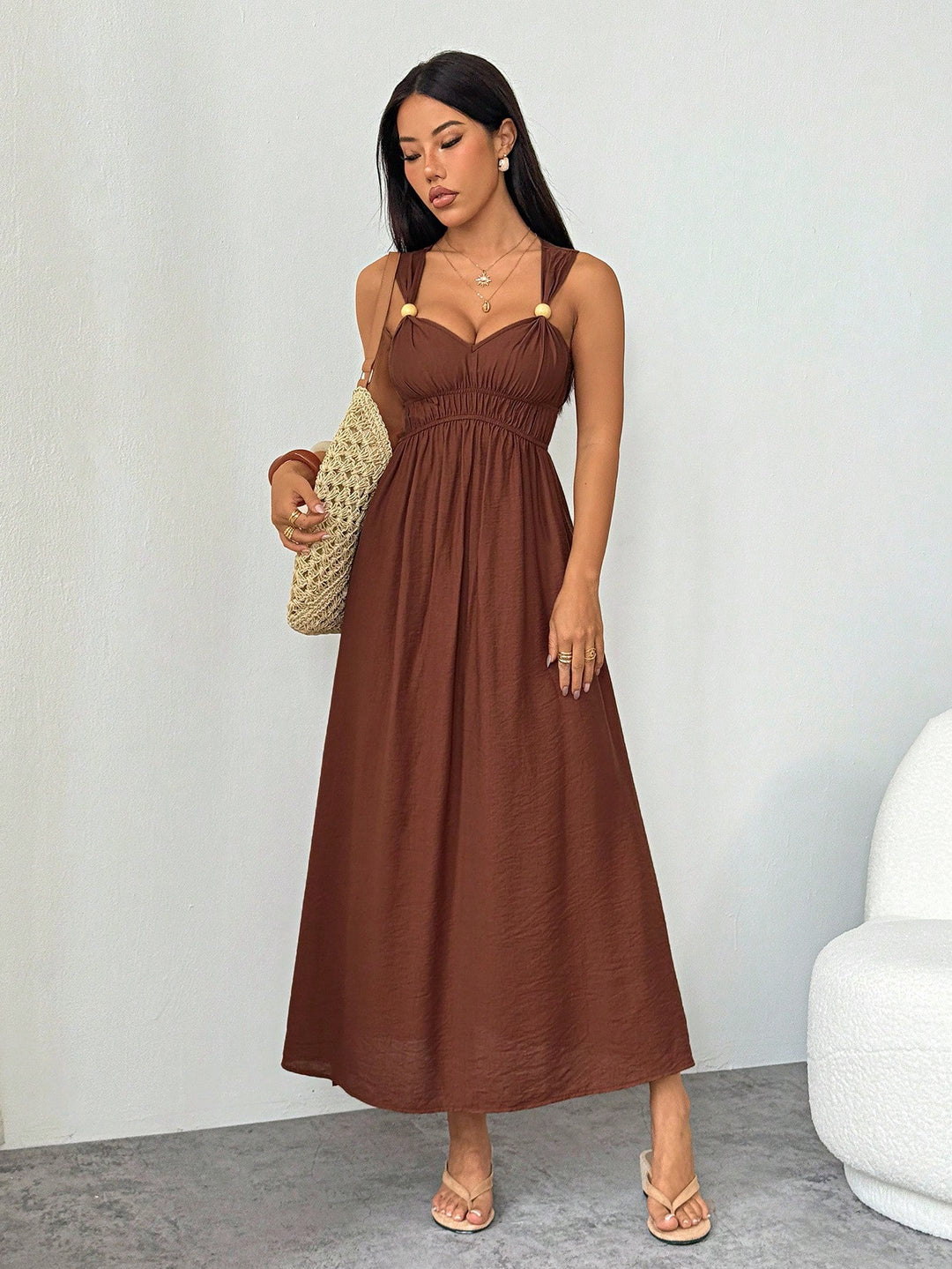 Rochie maxi SHEIN, maro