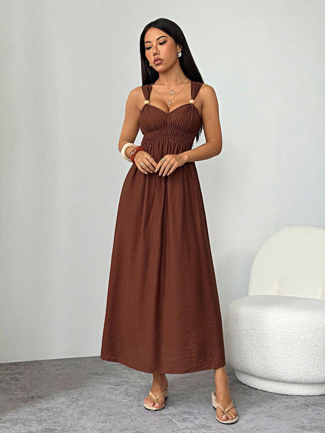 Rochie maxi SHEIN, maro