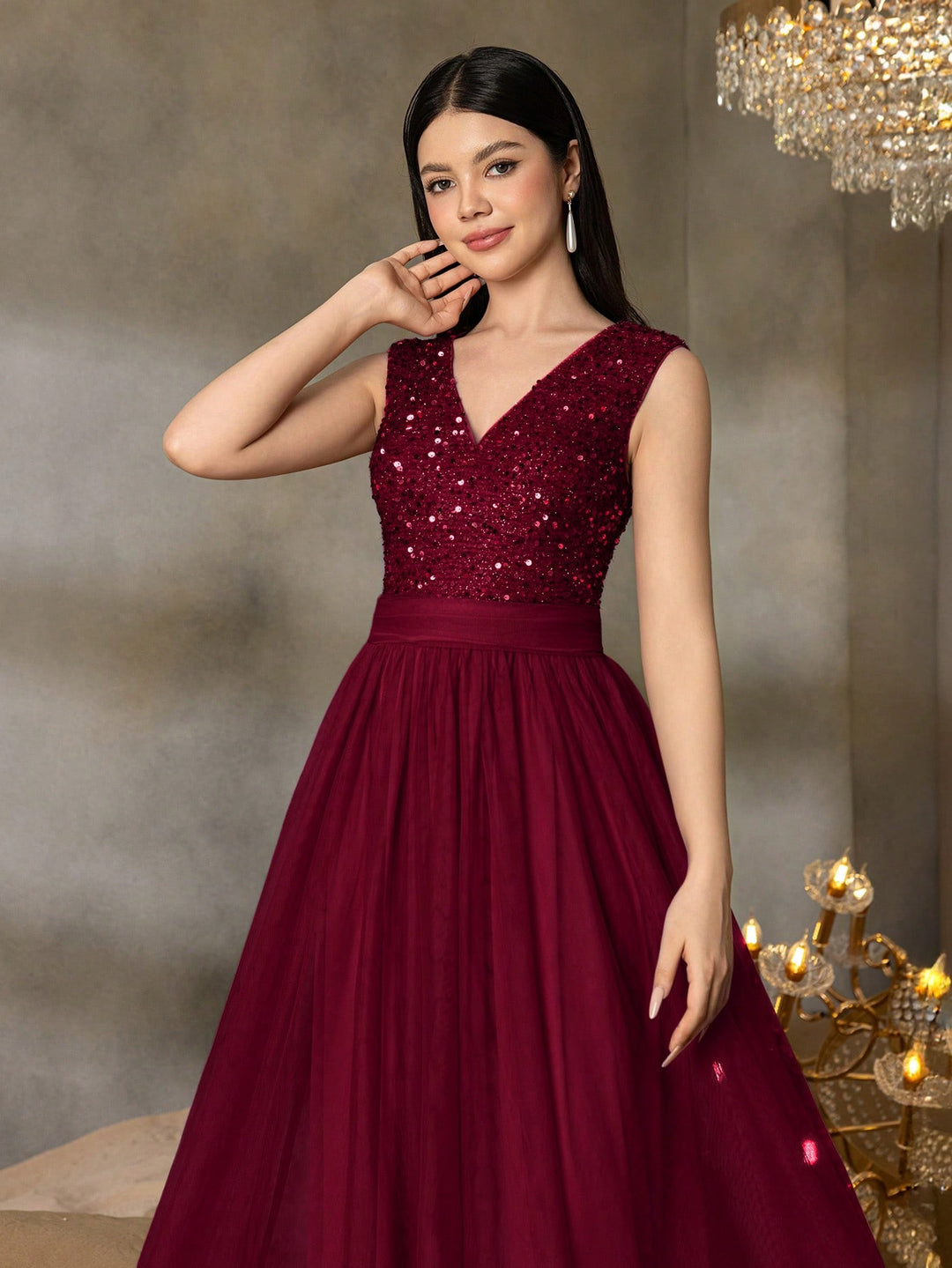 Rochie de ocazie SHEIN, vișiniu